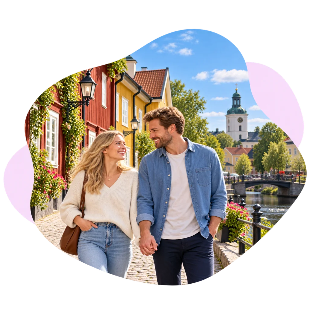 Ett par delar ett ögonblick tillsammans.
