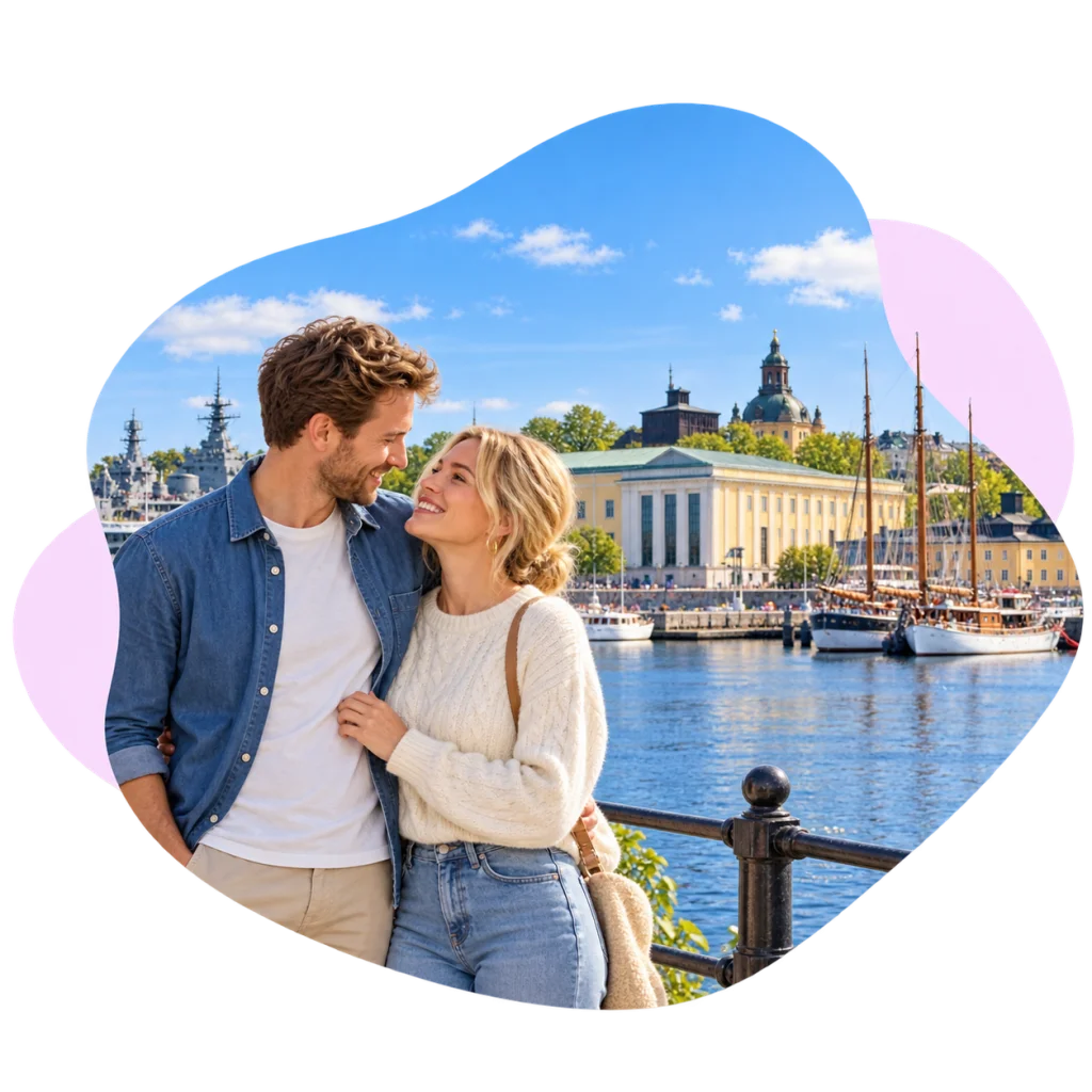 Ett par delar ett ögonblick tillsammans.