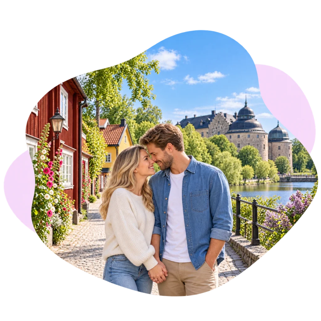 Ett par delar ett ögonblick tillsammans.