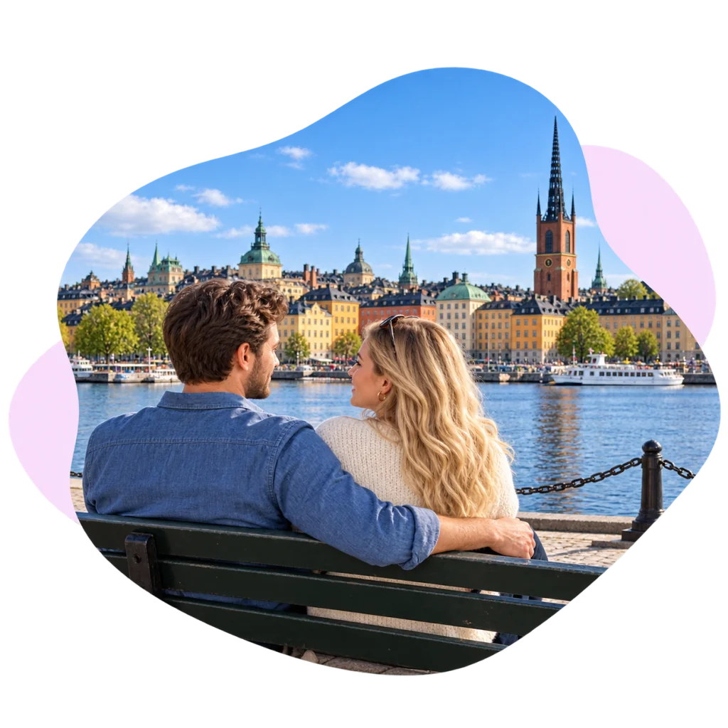 Ett par delar ett ögonblick tillsammans.