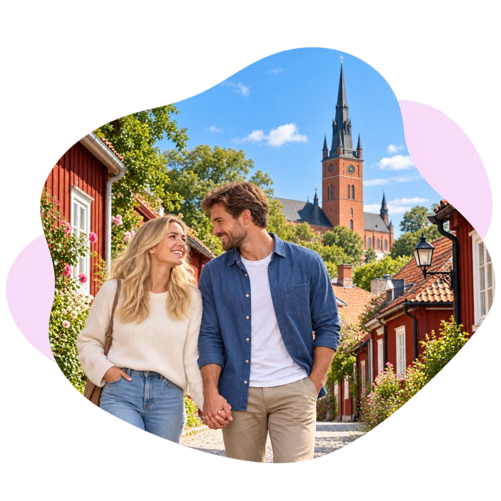 Ett par delar ett ögonblick tillsammans.