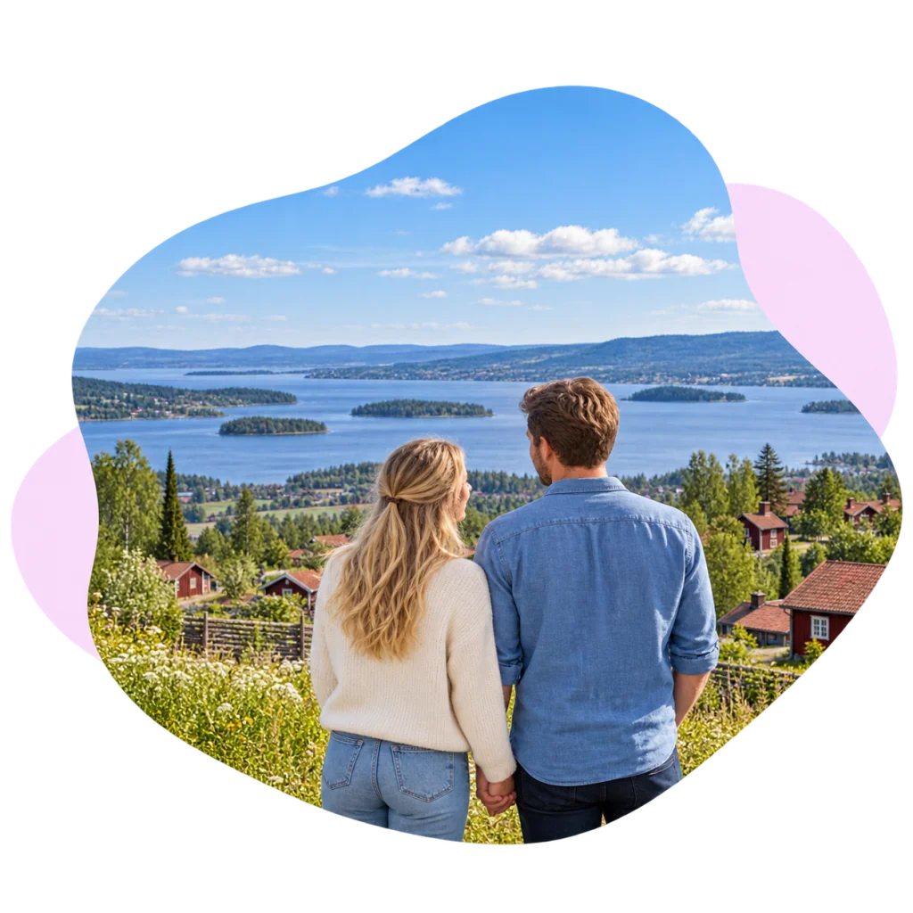 Ett par delar ett ögonblick tillsammans.