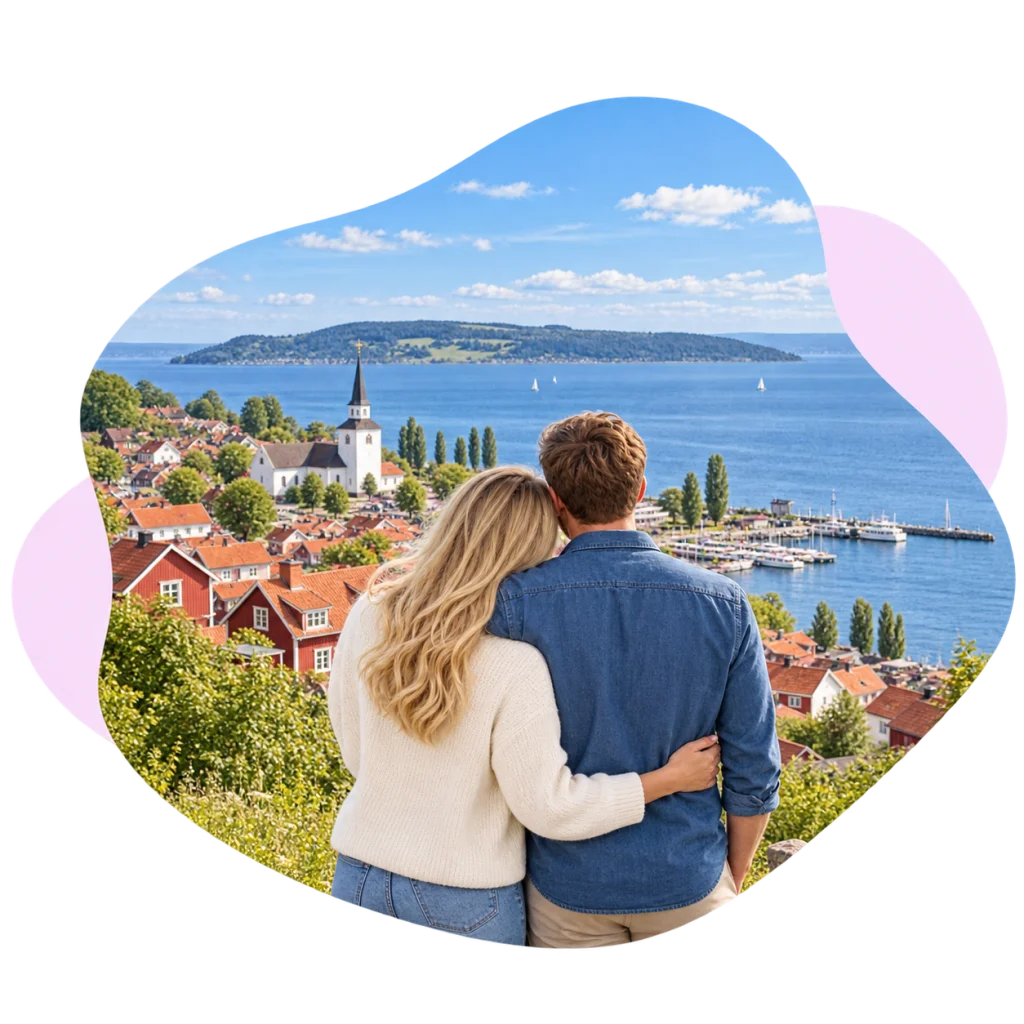 Ett par delar ett ögonblick tillsammans.