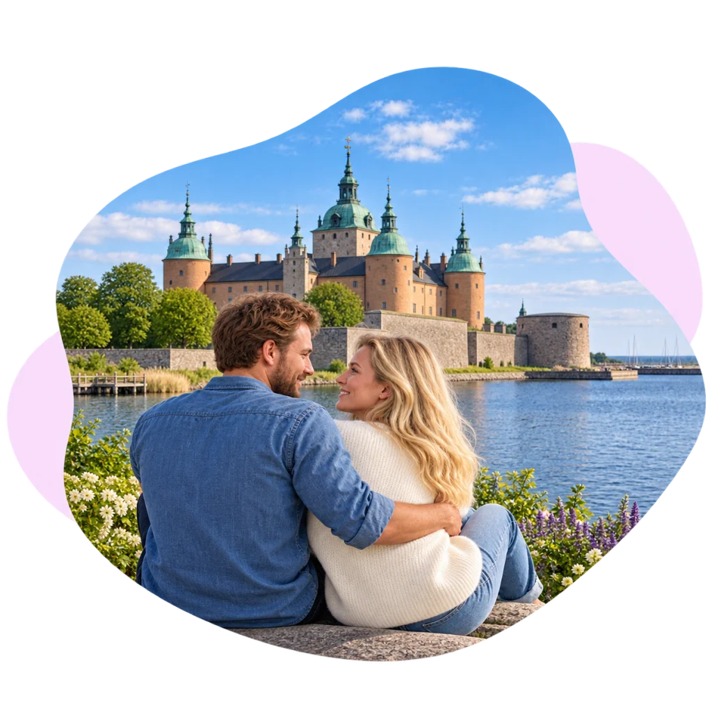 Ett par delar ett ögonblick tillsammans.