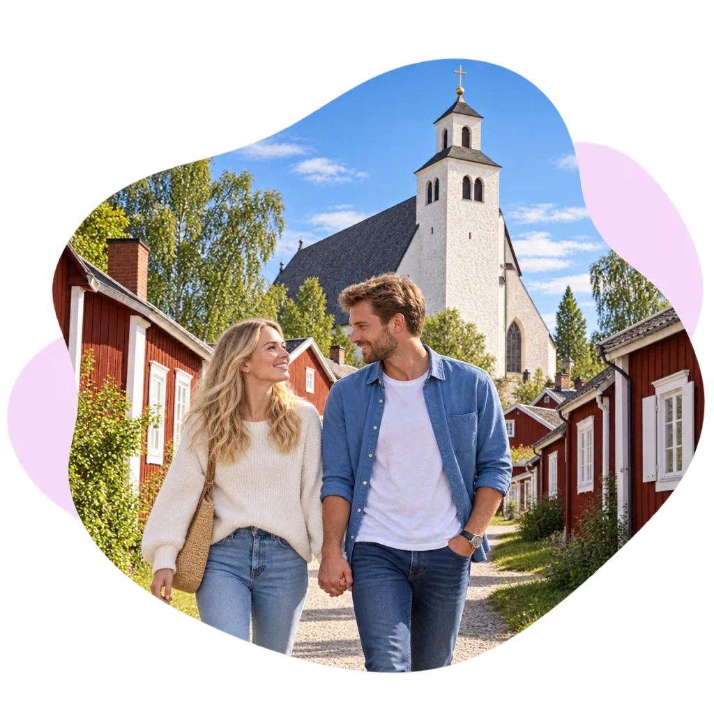 Ett par delar ett ögonblick tillsammans.