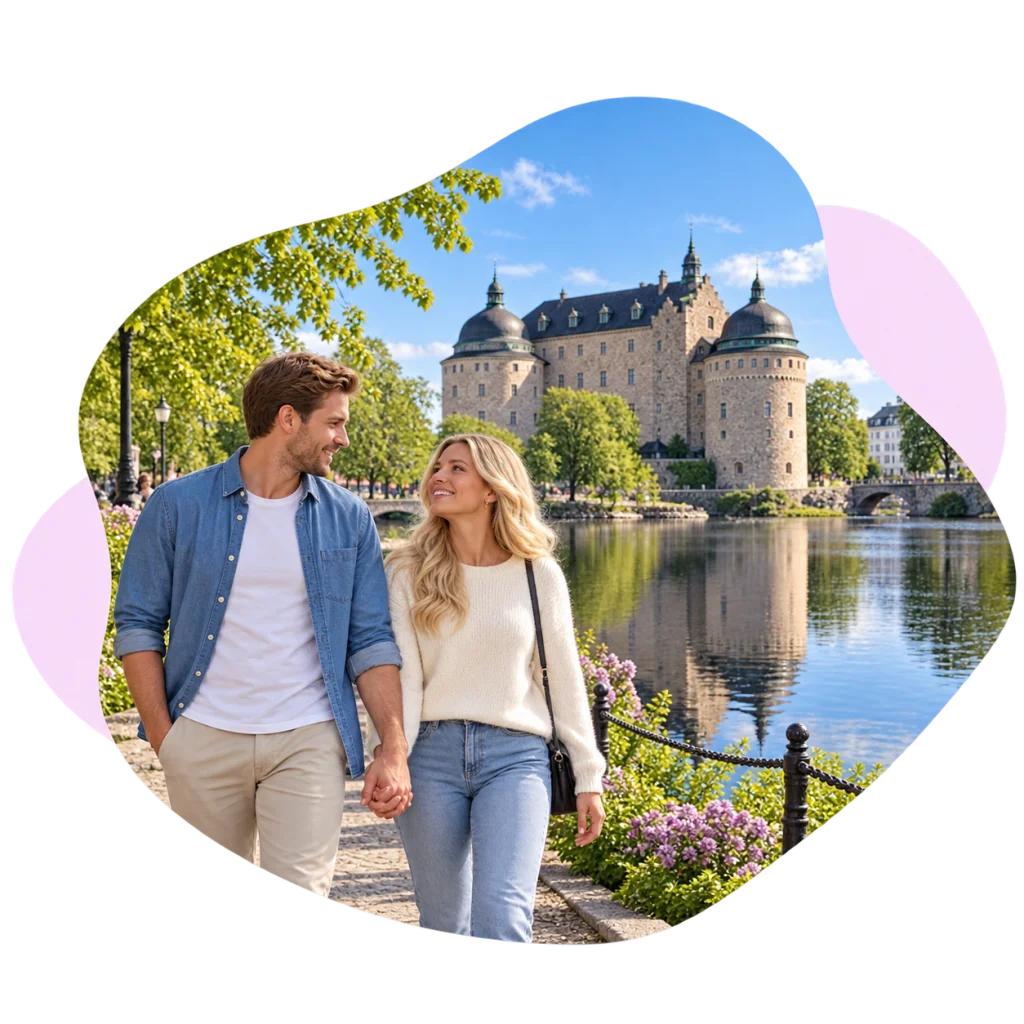 Ett par delar ett ögonblick tillsammans.