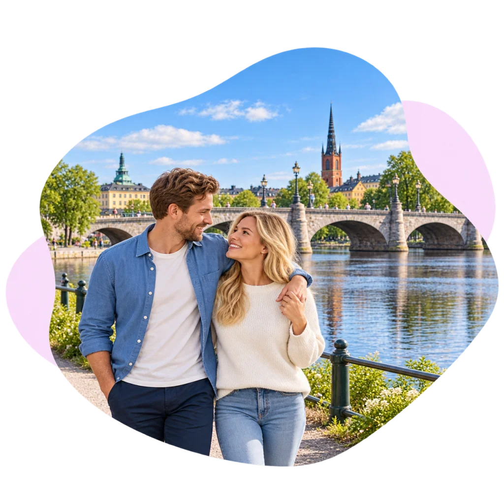 Ett par delar ett ögonblick tillsammans.