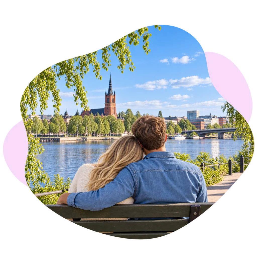 Ett par delar ett ögonblick tillsammans.