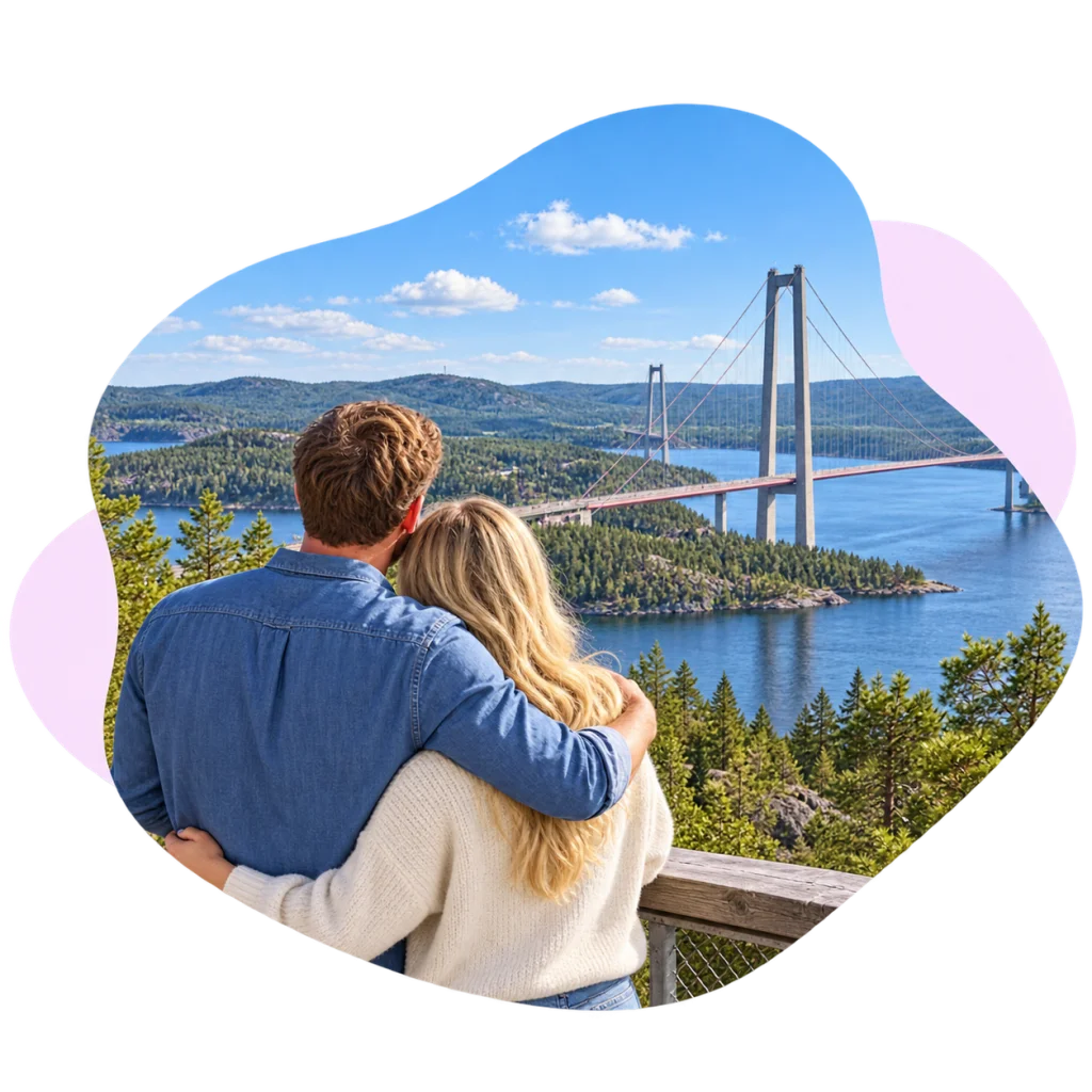 Ett par delar ett ögonblick tillsammans.