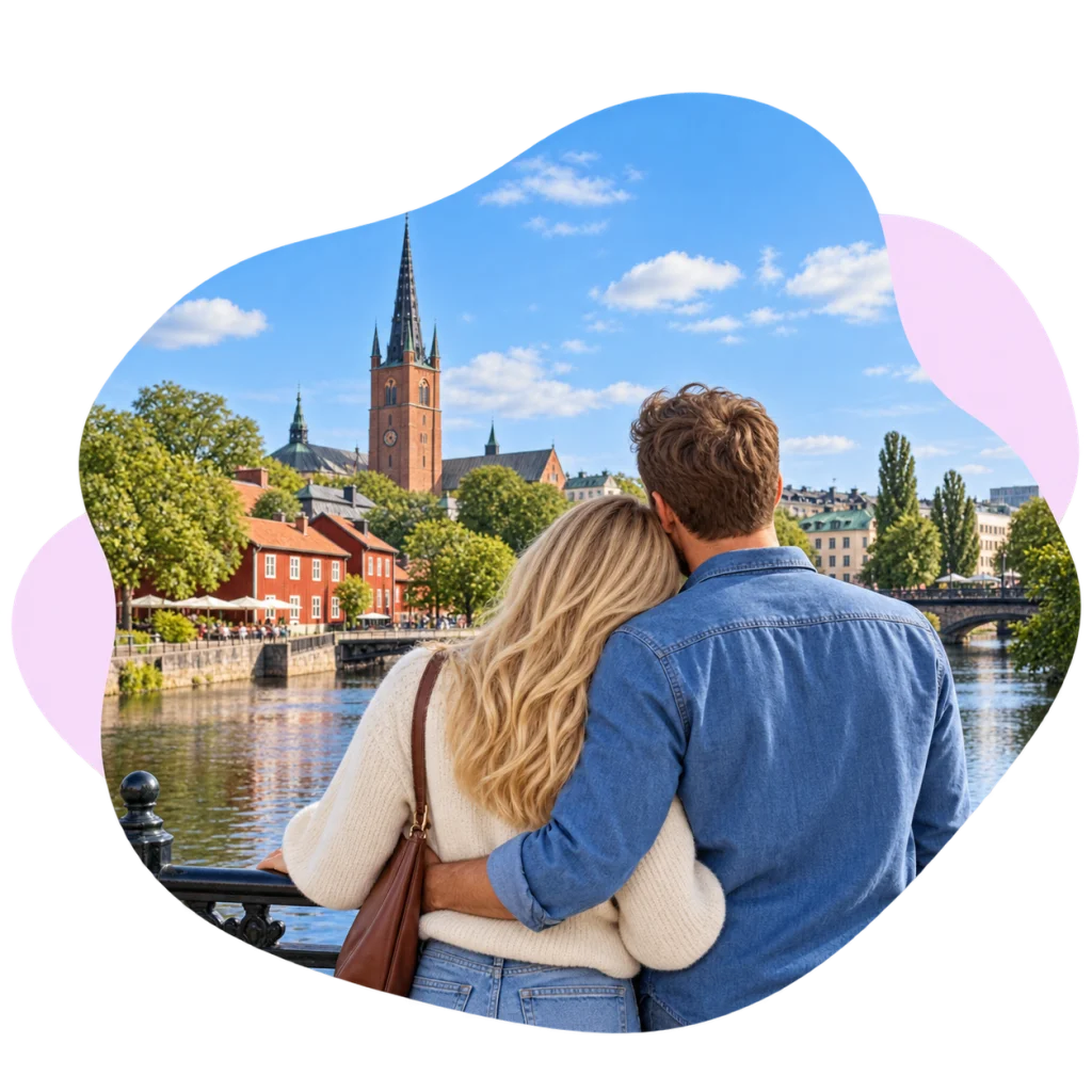 Ett par delar ett ögonblick tillsammans.